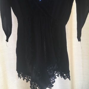 Romper with lace trim